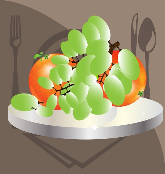 葡萄和橙子图片下载