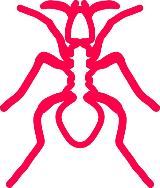 红色剪影的蚂蚁标志设计图片下载