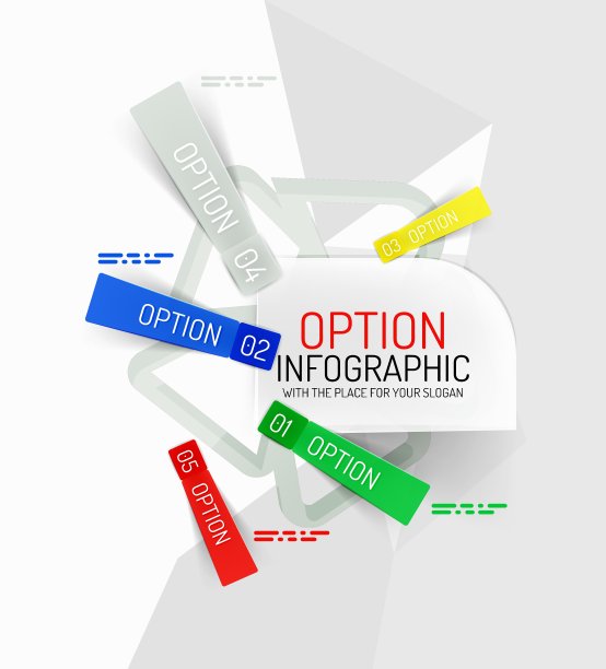 彩色的新鲜贴纸信息图图片下载