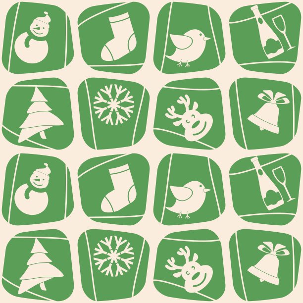 无缝背景与圣诞元素图片下载