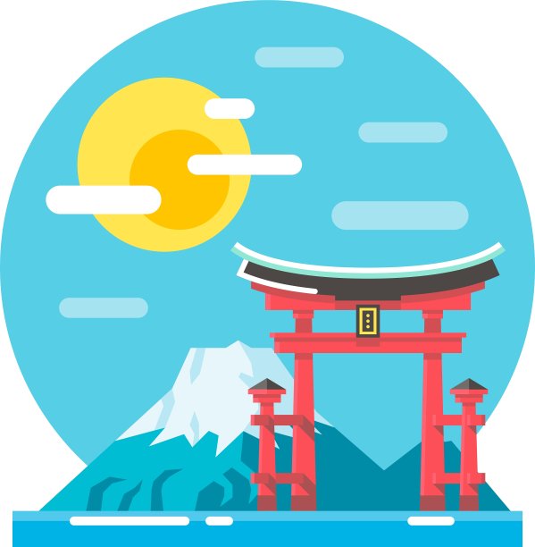 鸟居神社平面设计的地标图片下载