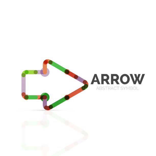 线性箭头抽象标志连接多色图片下载