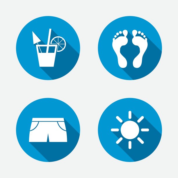 海滩假日标志鸡尾酒人类足迹图片下载