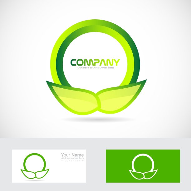 绿色的叶子圈标志图片下载