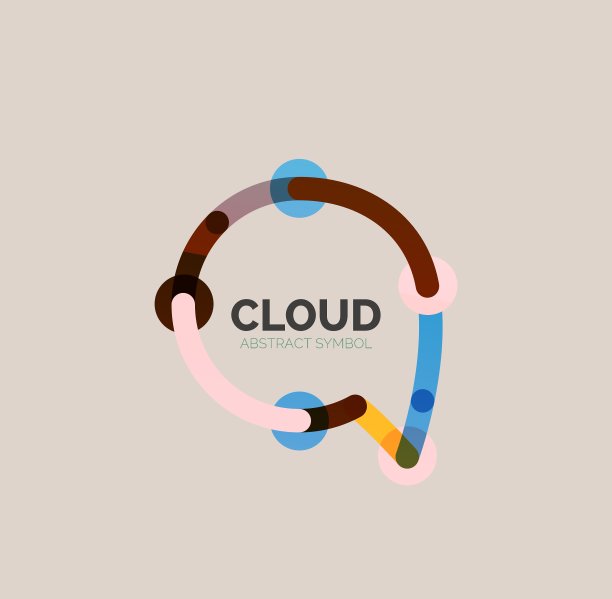 平面线性设计语音云标志Talk bubble图片下载
