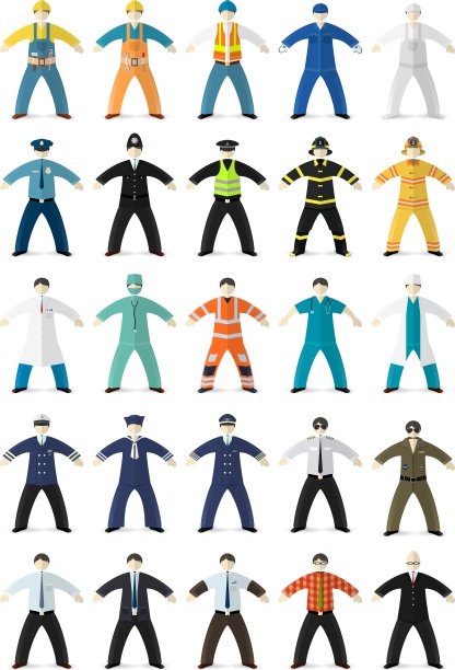 专业人士在卡通平面风格图片下载