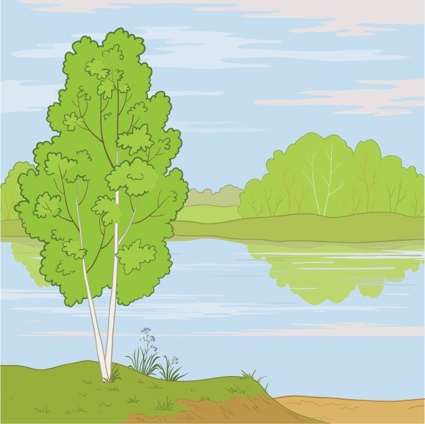 森林景观河图片下载