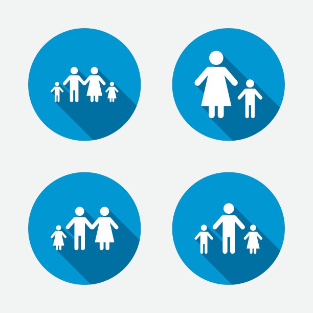 有两个孩子的家庭签有父母和孩子图片下载