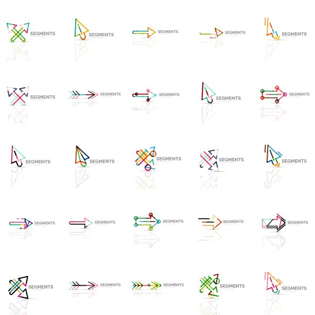 收集多彩的抽象折纸标志图片下载