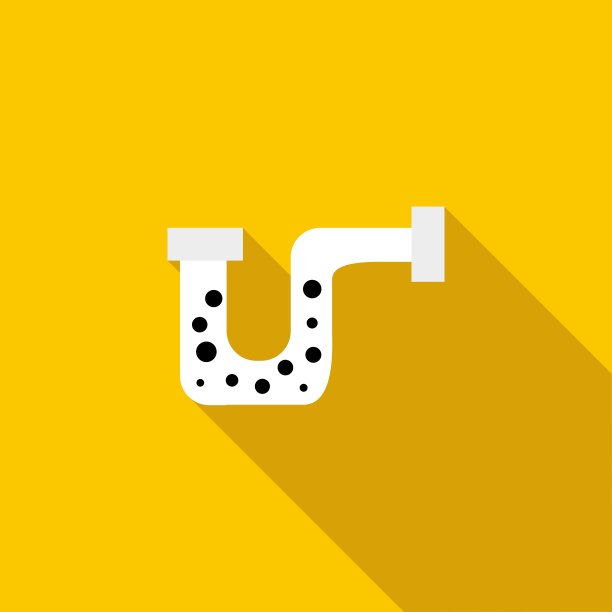 堵塞在管道图标的平面样式图片下载