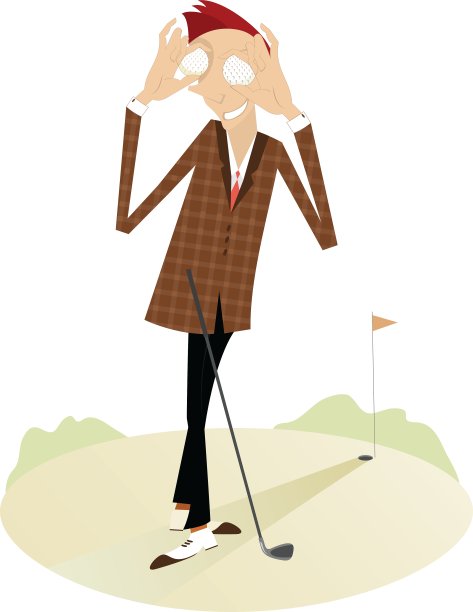 高尔夫球场上微笑的高尔夫球手图片下载