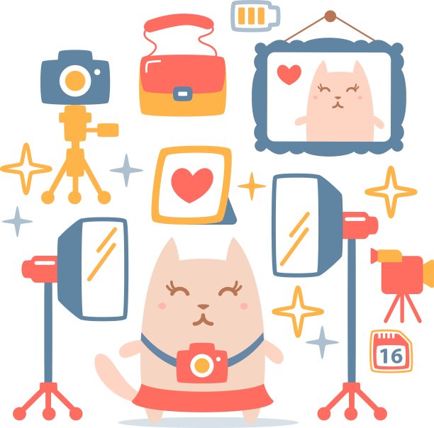 人物摄影师用彩色相机平拍图片下载