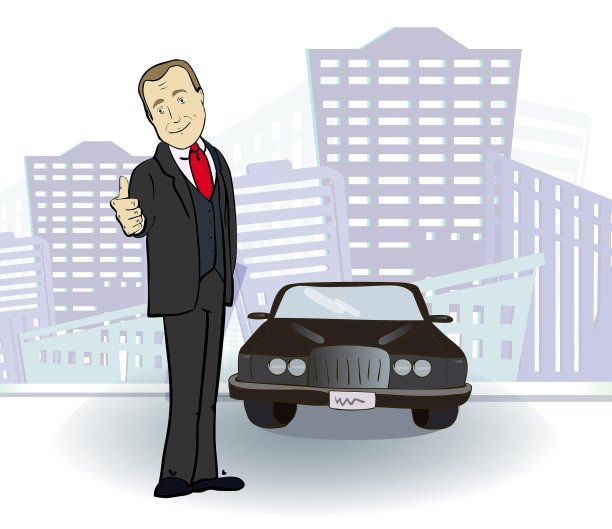 商人和汽车城里的富人图片下载
