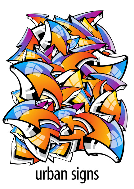 城市标志多彩的抽象背景图片下载