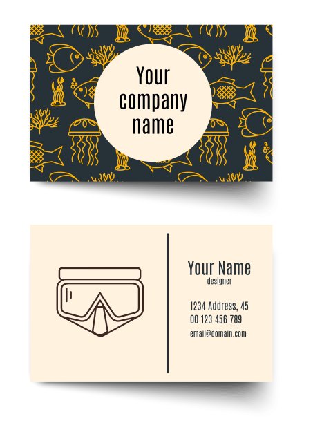 潜水公司的名片图片下载