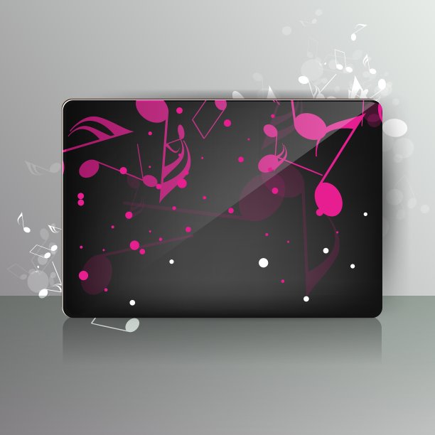 带有抽象背景和音乐音符的卡片图片下载