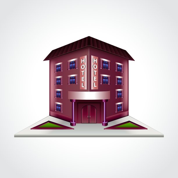 酒店建筑孤立图片下载