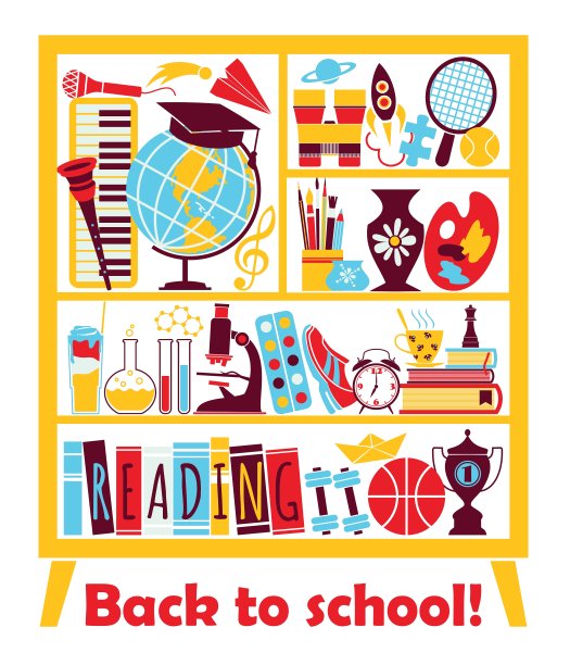 学校的货架上图片下载