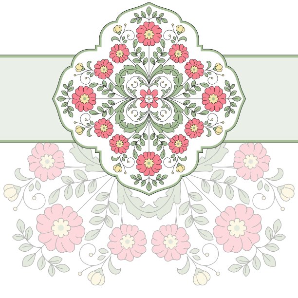 带有花卉装饰的请帖图片下载