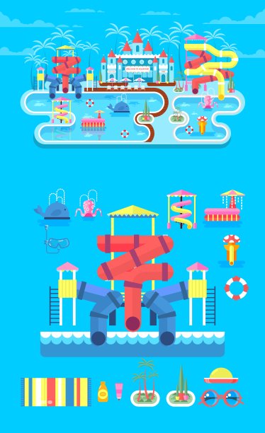 布景元素水上公园图片下载