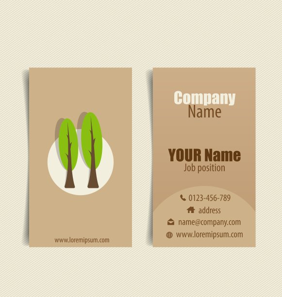 现代名片模板与自然图片下载