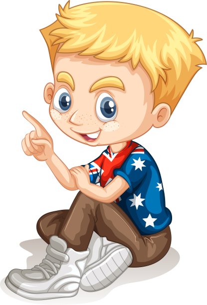 小男孩用手指着图片下载