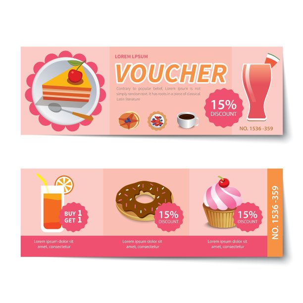 烘焙券折扣模板设计图片下载