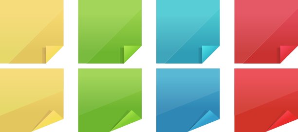 带卷曲的纸张的集合图片下载