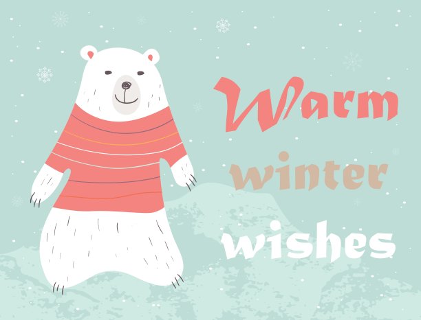 有北极熊的圣诞卡图片下载