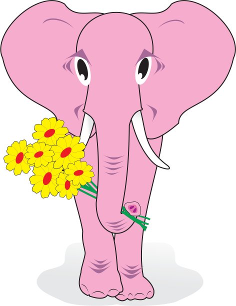 大象用鲜花图片下载