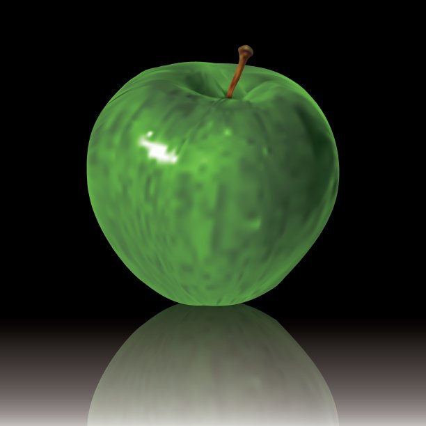 在黑色背景上孤立的青苹果图片下载