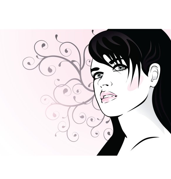 以花卉为元素的时尚女性图片下载