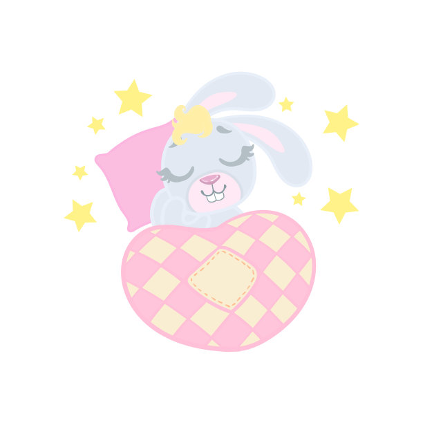 小兔子在床上睡觉图片下载