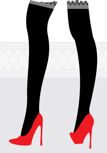 穿着黑袜子和红鞋的女人图片下载