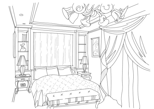 当代室内涂鸦卧室图片下载