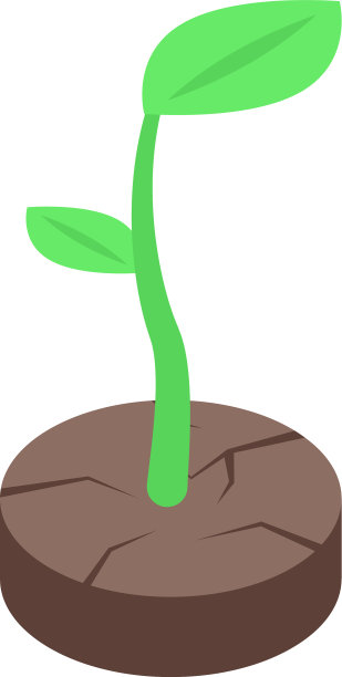 植物裂缝地面图标等距风格图片下载