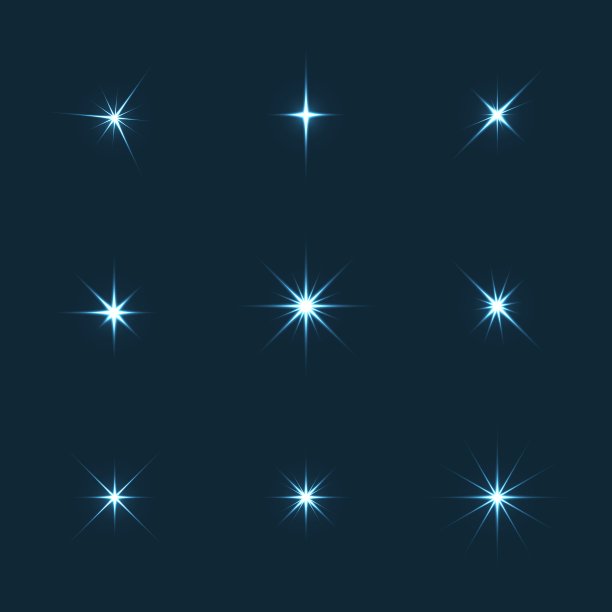 一组闪闪发光的星星图片下载