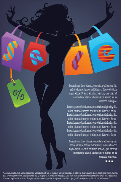 商业背景与女孩剪影和鞋子图片下载