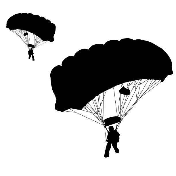 他降落轮廓跳伞图片下载