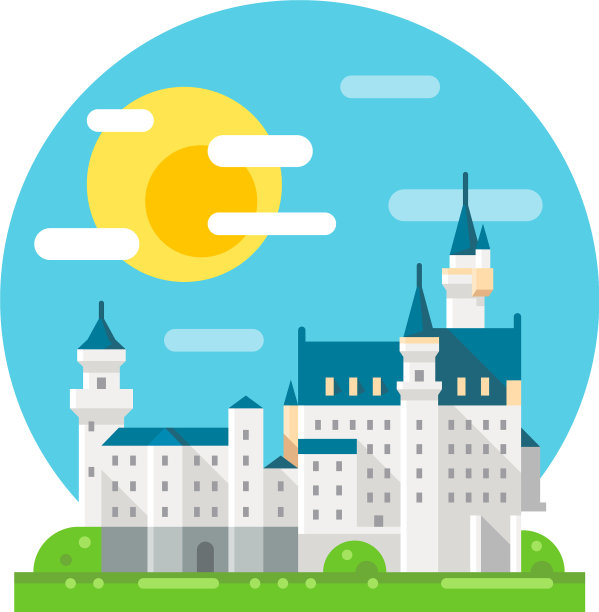 新天鹅堡平面设计地标素材图片