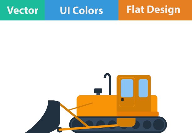 建筑推土机平面设计图标图片下载