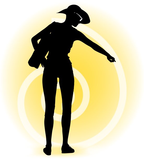 女游客剪影与手袋和图片下载