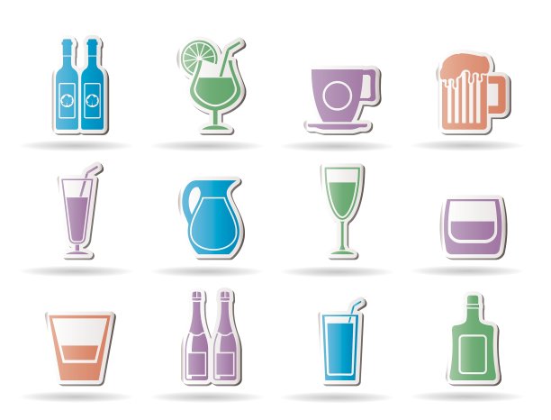 不同种类的饮料图标图片下载