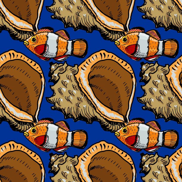 无缝背景与海洋动机图片下载