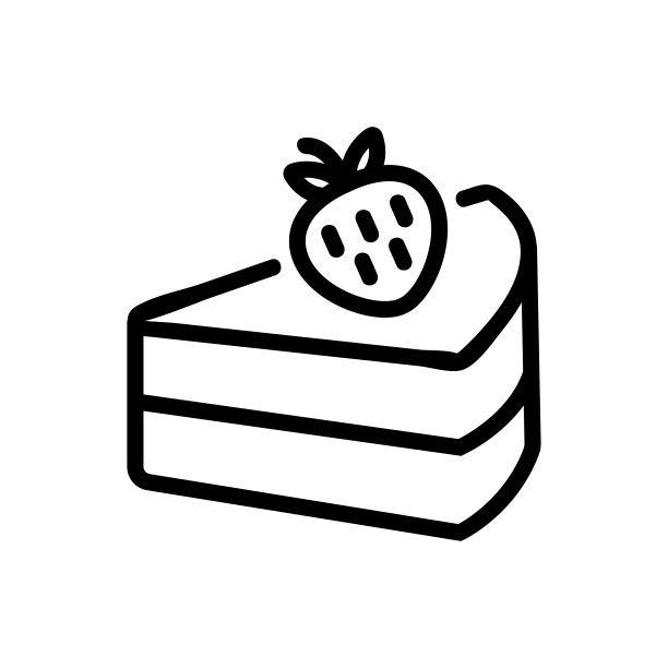 草莓蛋糕图标矢量轮廓插图图片下载