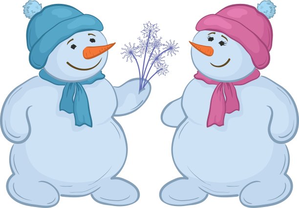 雪人和雪花图片下载