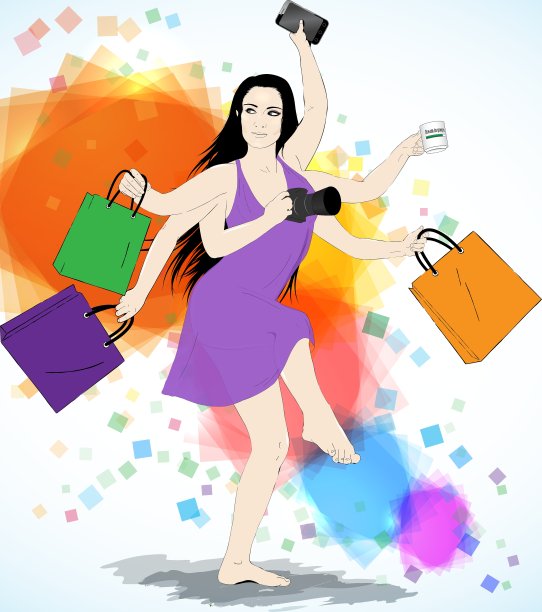 快乐的购物图片下载