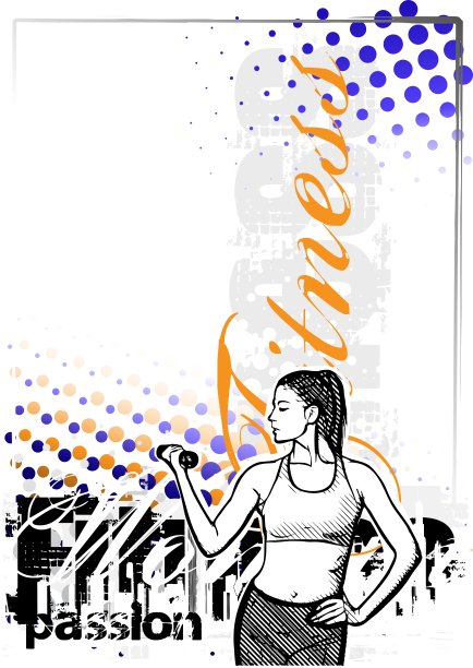 健身女性彩色海报背景图片下载