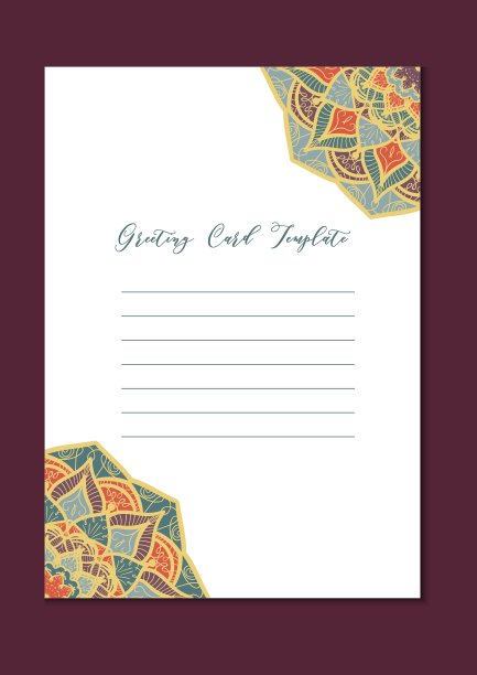 曼荼罗复古模板卡图片下载