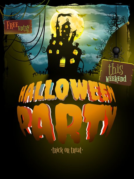 万圣节派对EPS 10图片下载